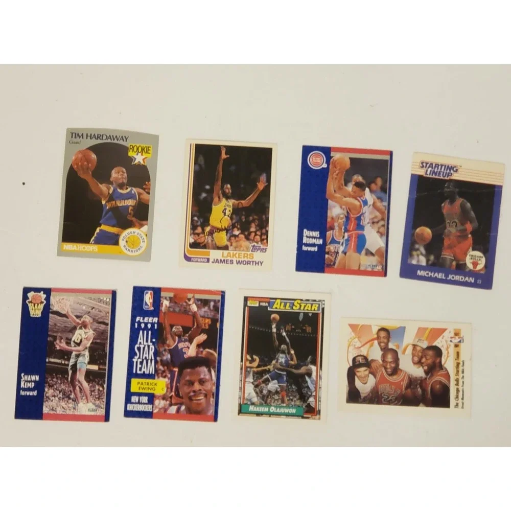 Lot‎ Of 8 Vtg NBA Basketball Cards Michael Jordan Worthy Hardaway